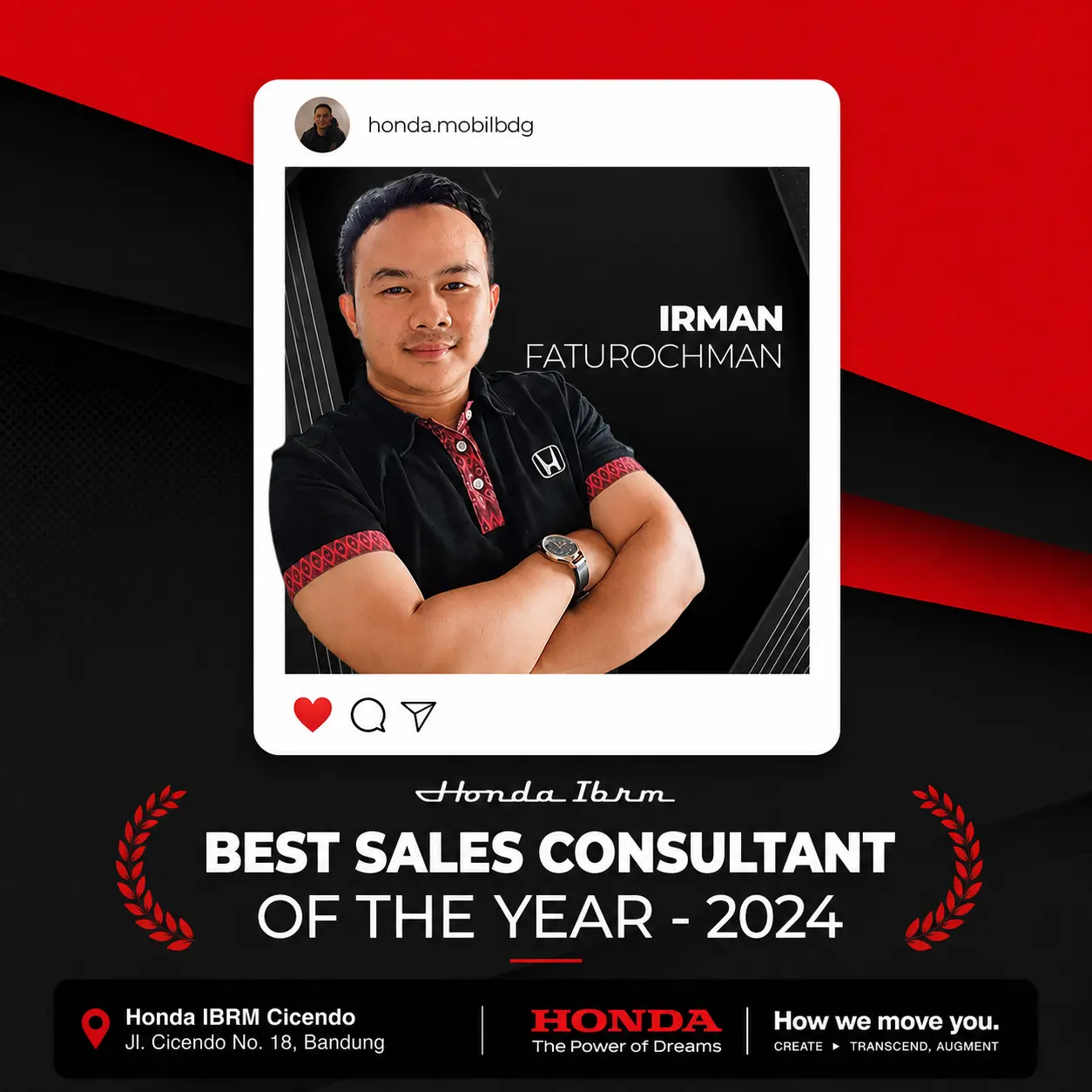 Irman, sales consultant Honda IBRM Cicendo Bandung